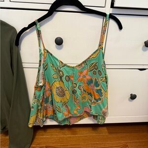 Floral Green Camisole Top